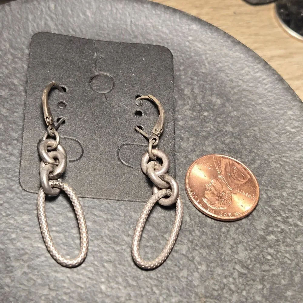 Chain link dangly Sterling Silver Earrings
